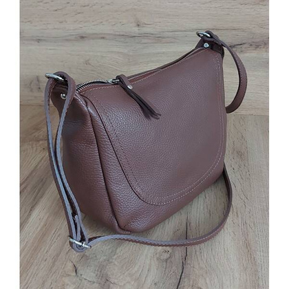 Duża pojemna Włoska skórzana listonoszka A5 Vera Pelle Brązowa VPLB25M