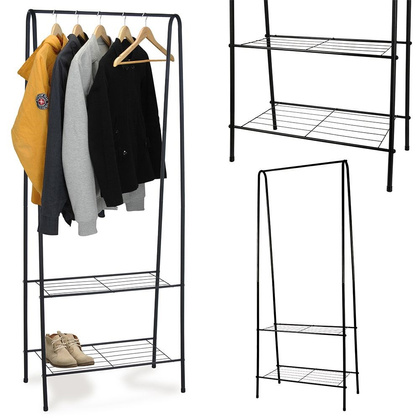 Wieszak stojak na ubrania podłogowy metalowy czarny / garderoba