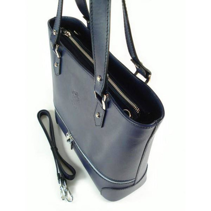 Porządna,praktyczna włoska torebka na ramię a4 granatowa V335BS