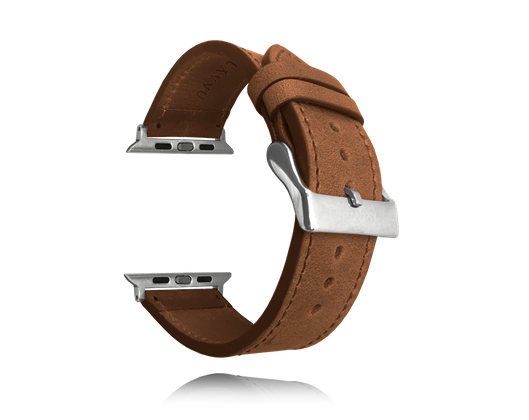 LAVVU Brązowy skórzany pasek Top Grain do APPLE WATCH 38-40 mm