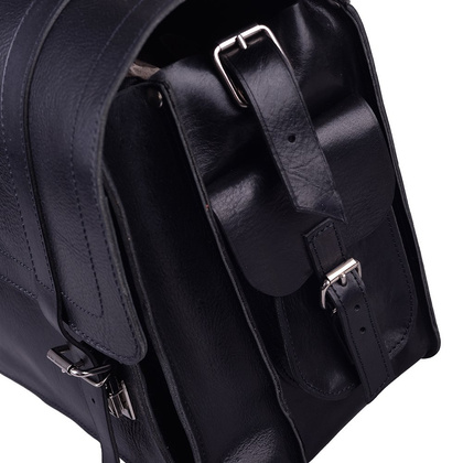 Torba skórzana na ramię KEMER 888 Czarna