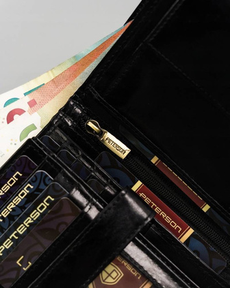 Duży, skórzany portfel męski na zatrzask