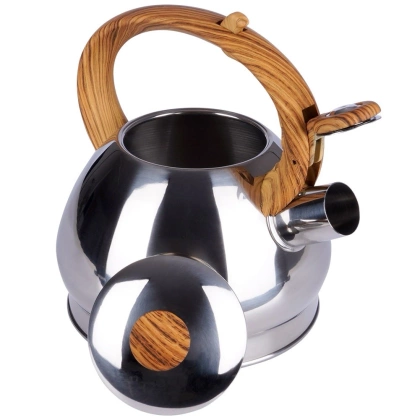 Czajnik stalowy z gwizdkiem automatyczny do gotowania wody tradycyjny srebrny1,5 l