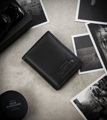 Skorzany portfel meski z kieszonka na suwak