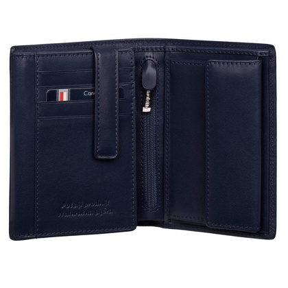 Klasyczny skórzany męski portfel Canaletto granat PM1555
