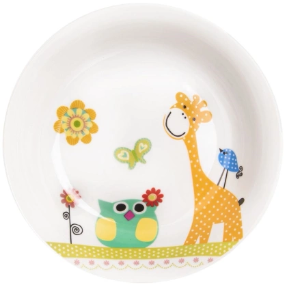 Zestaw śniadaniowy obiadowy talerz miska kubek dla dzieci dziecka komplet 3 elementy