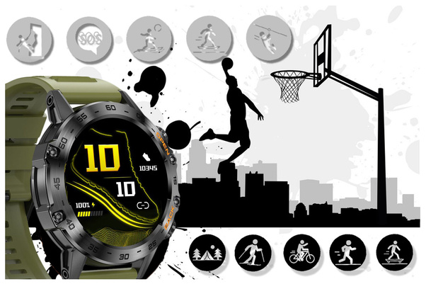 SMARTWATCH MĘSKI GRAVITY GT9-12 - WYKONYWANIE POŁĄCZEŃ, CIŚNIENIOMIERZ (sg021l)