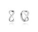 MINET Srebrne kolczyki NIESKOŃCZONOŚĆ z białymi cyrkoniami