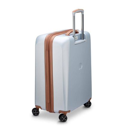 Delsey Promenade Hard średnia srebrna walizka na kółkach 66 cm
