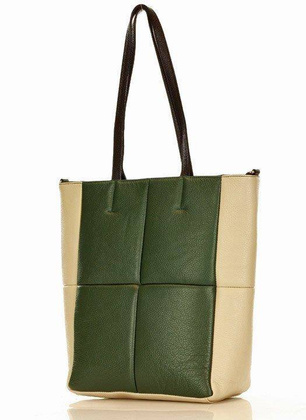 MARCO MAZZINI Oryginalna torba skórzana shopper bag XL slow fashion zielony - min. zamówienie 20 / 50 / 100 szt.