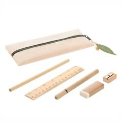 Zestaw szkolny, piórnik, ołówek, długopis, linijka, gumka i temperówka