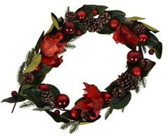 Girlanda z czerwonymi bombkami świąteczna