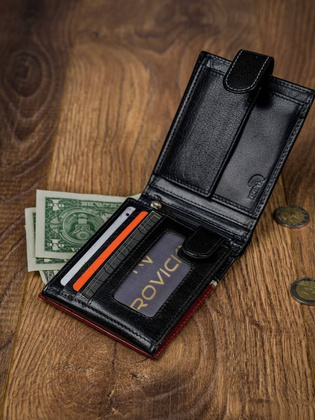 Poziomy portfel męski dwukolorowy ze skóry naturalnej hq