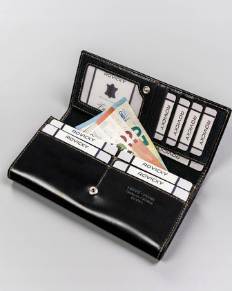 Elegancki, klasyczny portfel damski ze skóry naturalnej