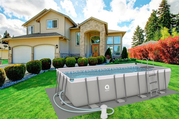 Basen ogrodowy stelażowy 549x305x122cm ZESTAW 18w1