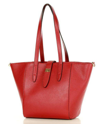 Torebka skórzana shopperka trepezowa na ramię - MARCO MAZZINI czerwony - min. zamówienie 20 / 50 / 100 szt.