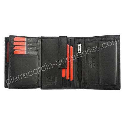 Portfel męski skórzany PIERRE CARDIN CB TILAK26 330 RFID Czarno czerwony