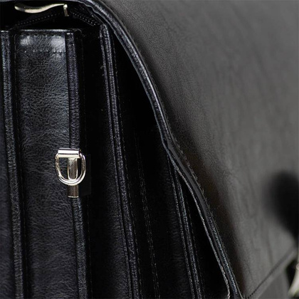 Skórzana teczka męska na ramię laptopa czarna - Pavone Nero Treviso 2232 BL