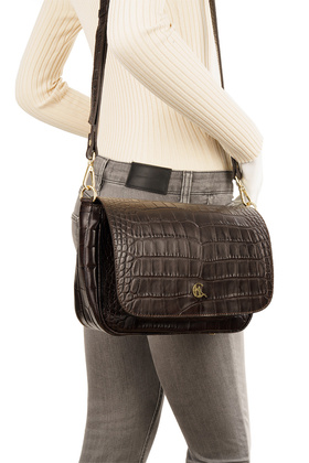 Torebka Skórzana Canaletto – Wzór Krokodyla, Złote Detale TD888s282