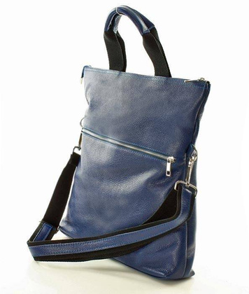 Nowoczesna torebka skórzana MAZZINI - Gala New granatowa - min. zamówienie 20 / 50 / 100 szt.
