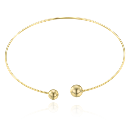 MINET Solidny srebrny pozłacany naszyjnik z kulkami na wąską szyję