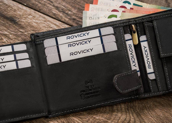 Portfel męski skórzany N992-CHM DEER Czarny