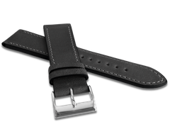 LAVVU Ciemnoszary szyty pasek Slim z luksusowej skóry Top Grain - 22