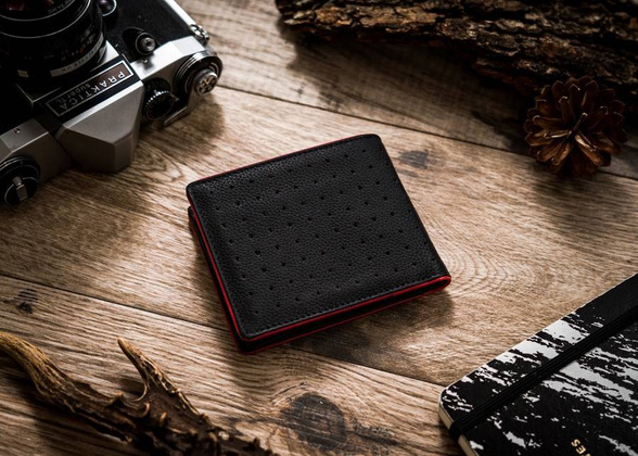Skórzany, sportowy portfel męski z ochroną kart rfid