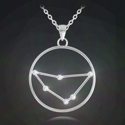 MINET Srebrny naszyjnik Stars Zodiac KOZIOROŻEC Czech Crystal