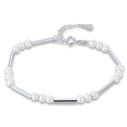 MINET Srebrna bransoletka z naturalnymi perłami