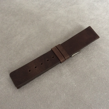 LAVVU Ciemnobrązowy gładki pasek PLAIN z luksusowej skóry Top Grain - 20