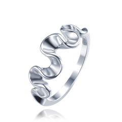 MINET Nowoczesny falisty pierścien srebrny wielkość 12