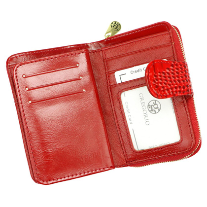 Portfel damski skórzany PELLUCCI AL-115 czerwony