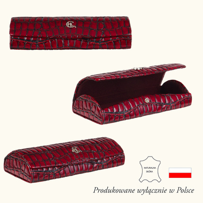 Etui na okulary Canaletto z naturalnej skóry na wzór krokodyla ED107s96