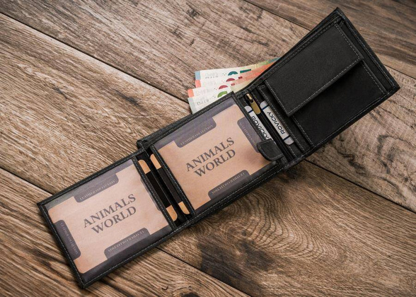 Portfel męski skórzany N992-CHM DEER Czarny