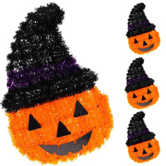 FIGURKA DEKORACYJNA DYNIA 35CM HALLOWEEN FIOLETOWY PASEK