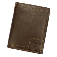 Skórzany męski portfel CharroIASI 1379 ciemny brąz