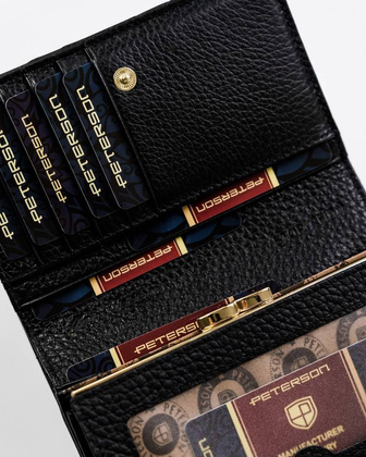 Elegancki portfel damski ze wzorem wężowej skóry rfid