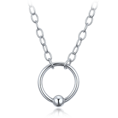 MINET Elegancki srebrny naszyjnik kółko