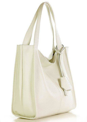 Modny skórzany shopper MAZZINI - Portofino Max biały - min. zamówienie 20 / 50 / 100 szt.