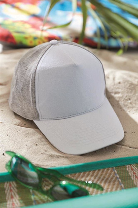 5 segmentowa czapka baseballowa UP TO DATE, biały, szary