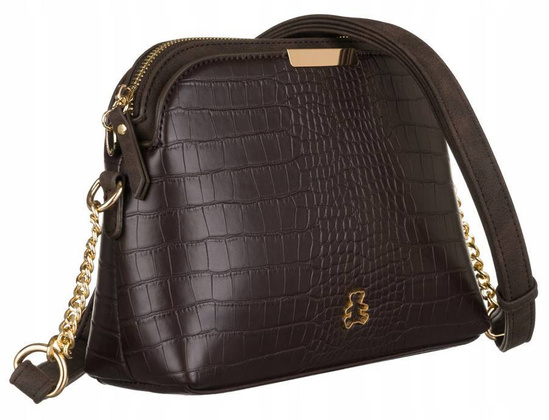 Listonoszka damska ze skory ekologicznej z tloczeniem na wzor skory krokodyla