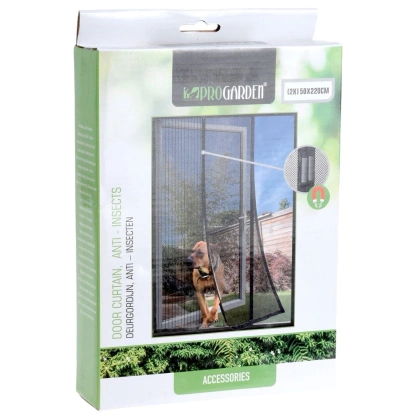 Siatka moskitiera magnetyczna z magnesem na drzwi owady komary czarna 210x100 cm