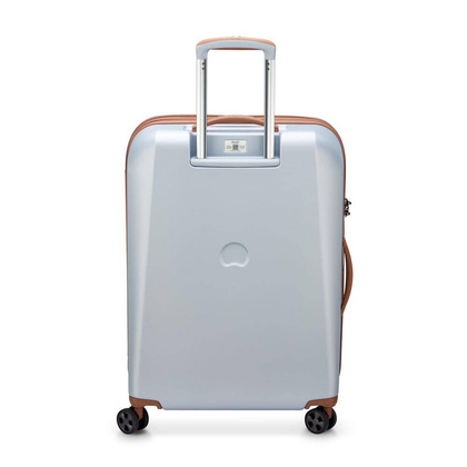 Delsey Promenade Hard średnia srebrna walizka na kółkach 66 cm