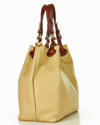 Torba skórzana klasyczny shopper bag - MARCO MAZZINI karmelowy beż - min. zamówienie 20 / 50 / 100 szt.