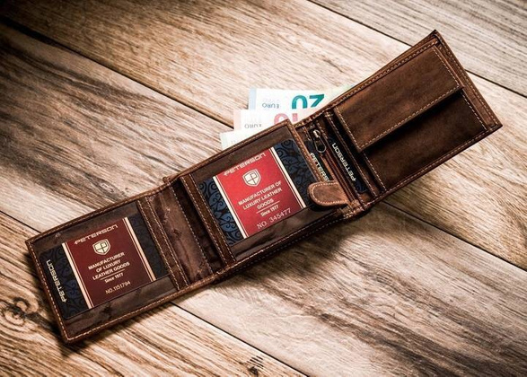 Zestaw prezentowy: skórzany portfel męski i etui na kluczyk i karty