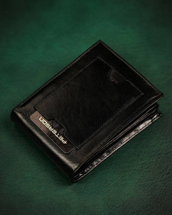 Skórzany średni portfel męski bez zapięcia