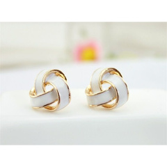 KOLCZYKI ZAWIJASY BIAŁE ZE ZŁOTEM K187