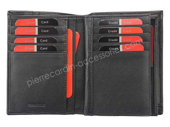 Portfel męski skórzany PIERRE CARDIN TILAK07 331 Czarny / Niebieski