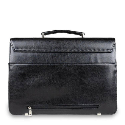 Skórzana teczka męska na ramię laptopa czarna - Pavone Nero Treviso 2232 BL